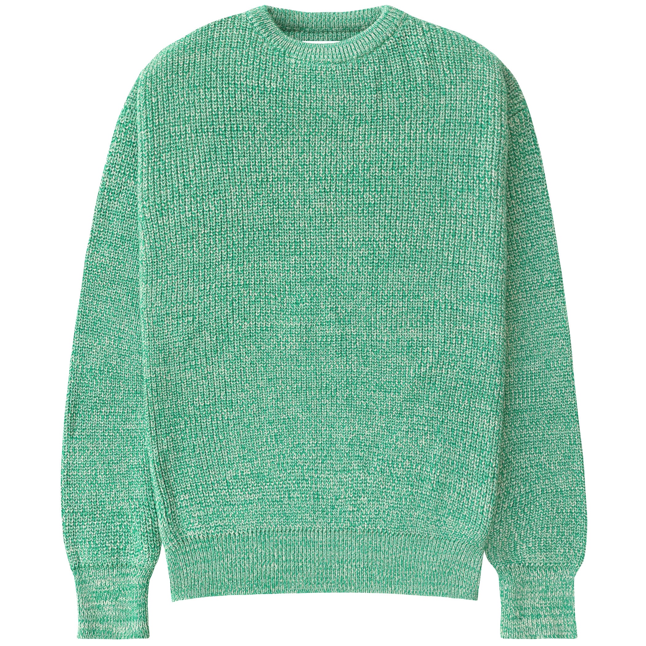 Cotton Knit Sweater Heather Green - Unisex