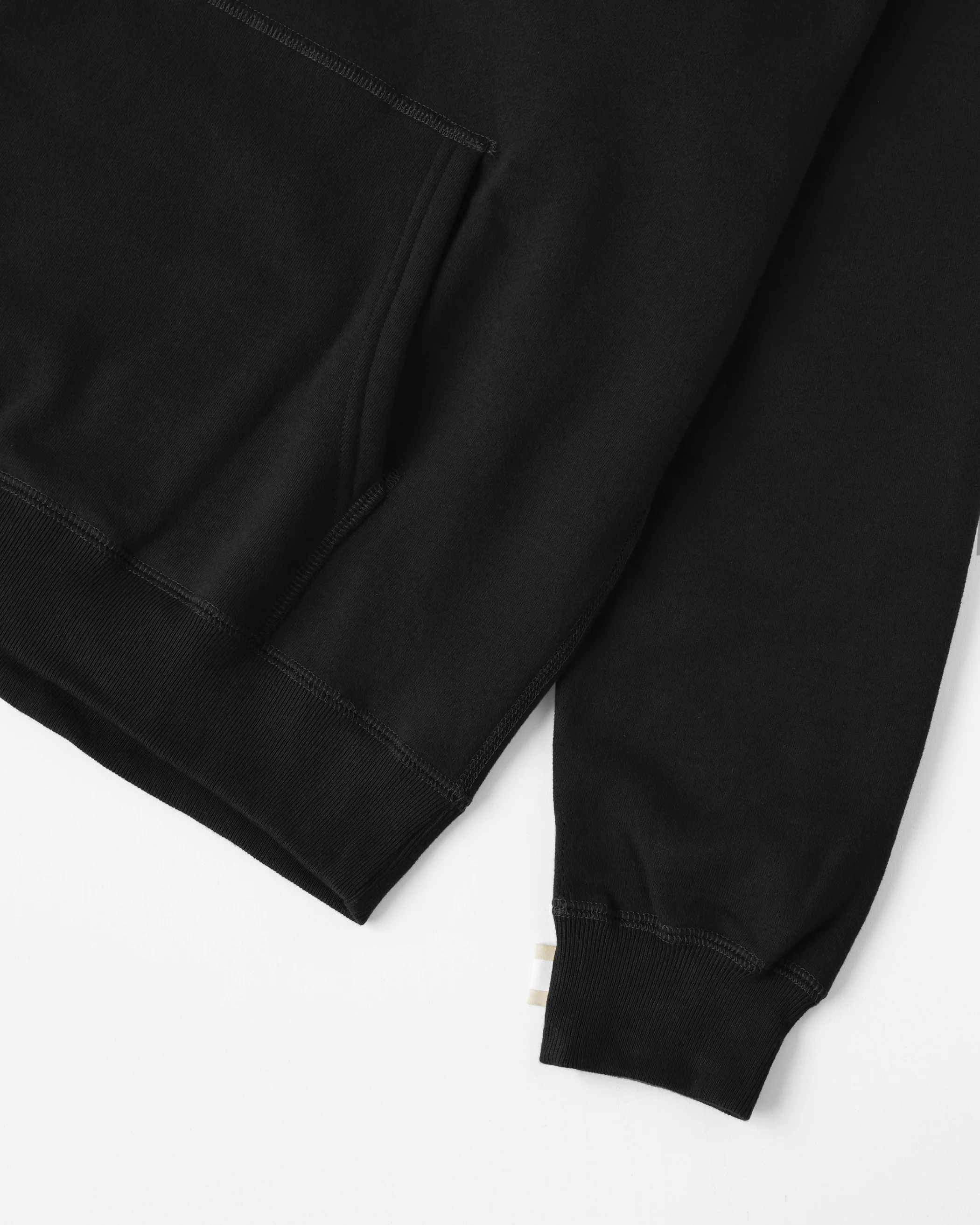 Flag Fleece Hoodie Black - Unisex - Image 7