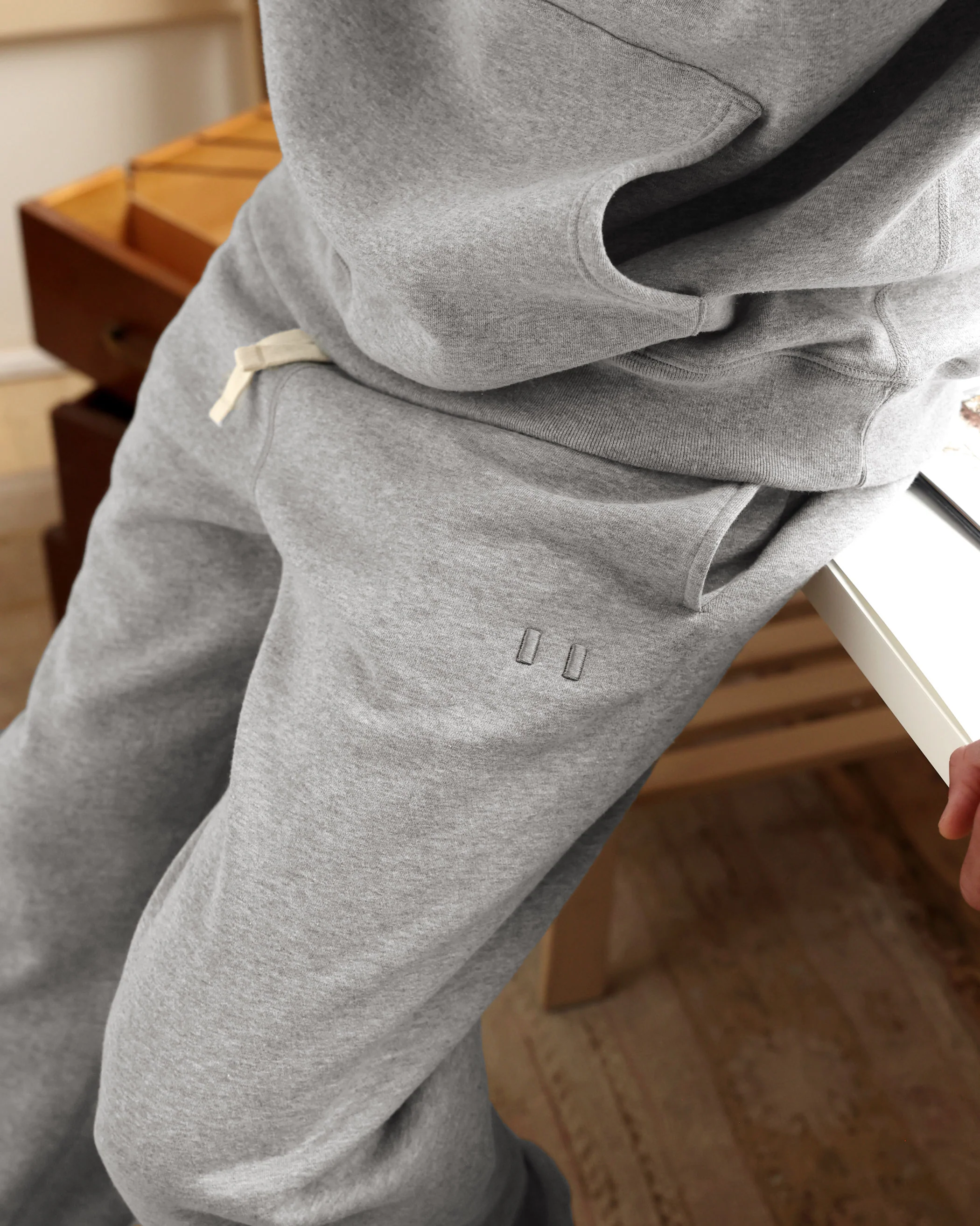 Flag Fleece Sweatpant Heather Grey - Unisex - Image 7
