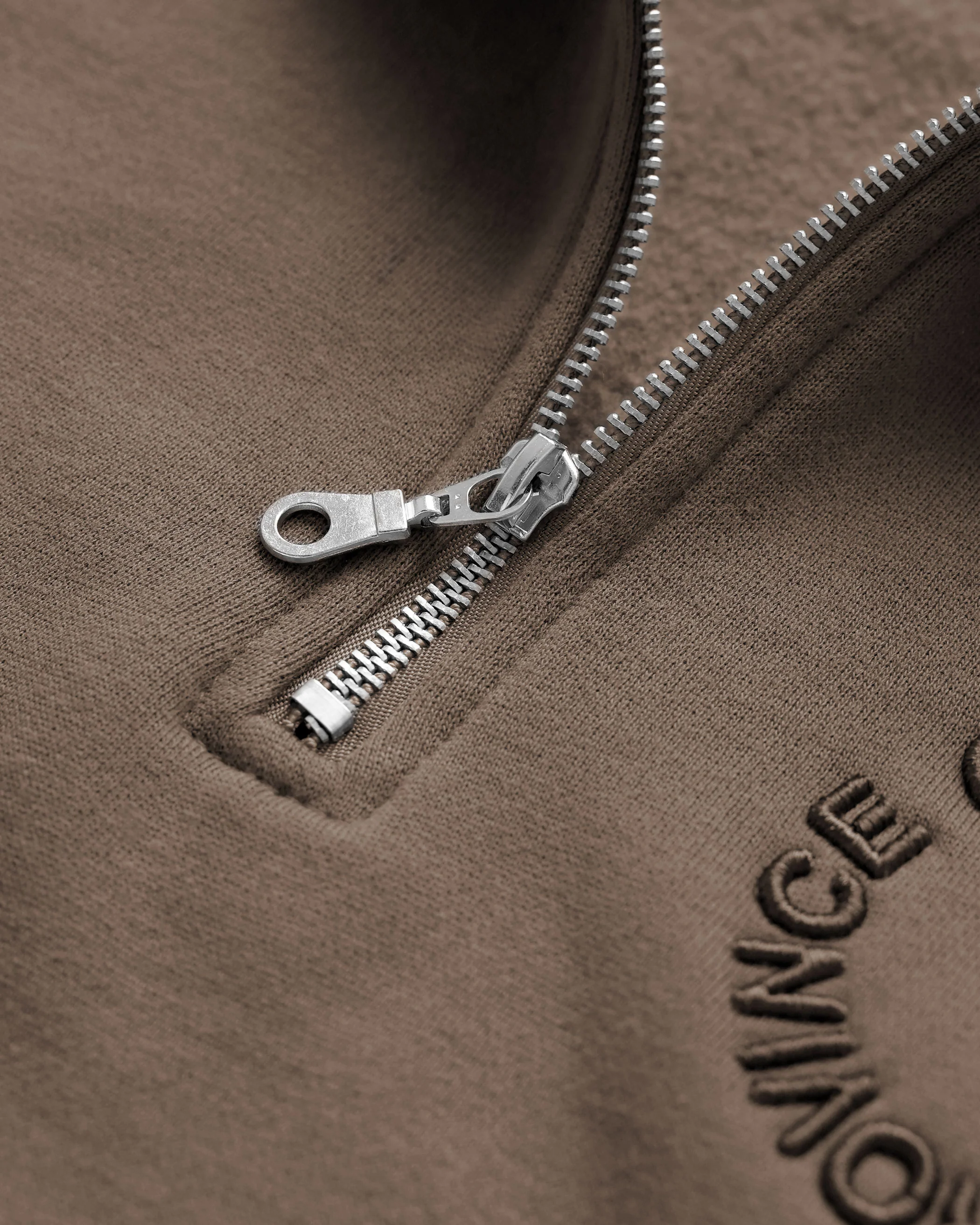 Half Zip Fleece Sweatshirt Chestnut - Unisex - Image 6