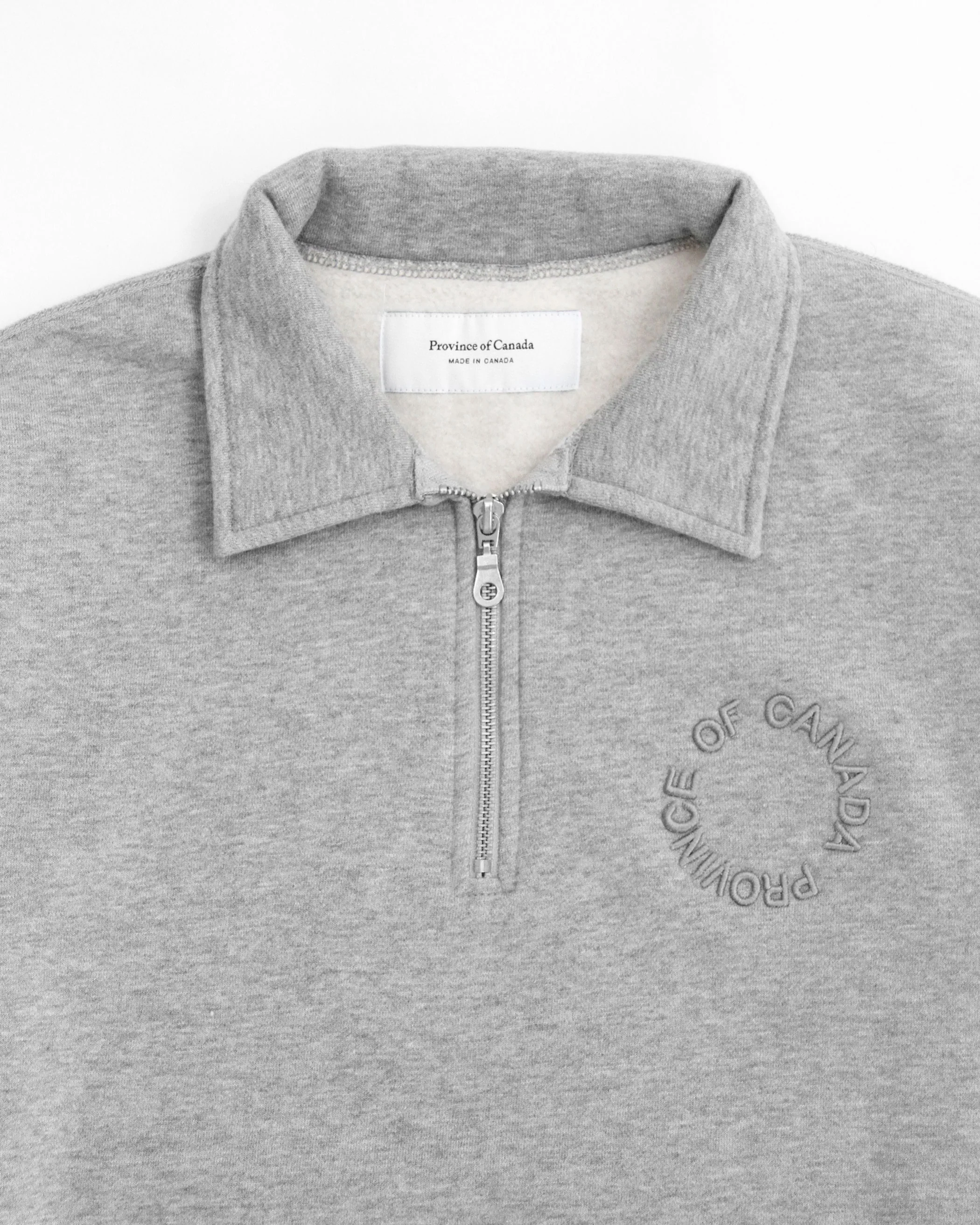 Half Zip Fleece Sweatshirt Heather Grey - Unisex - Image 4