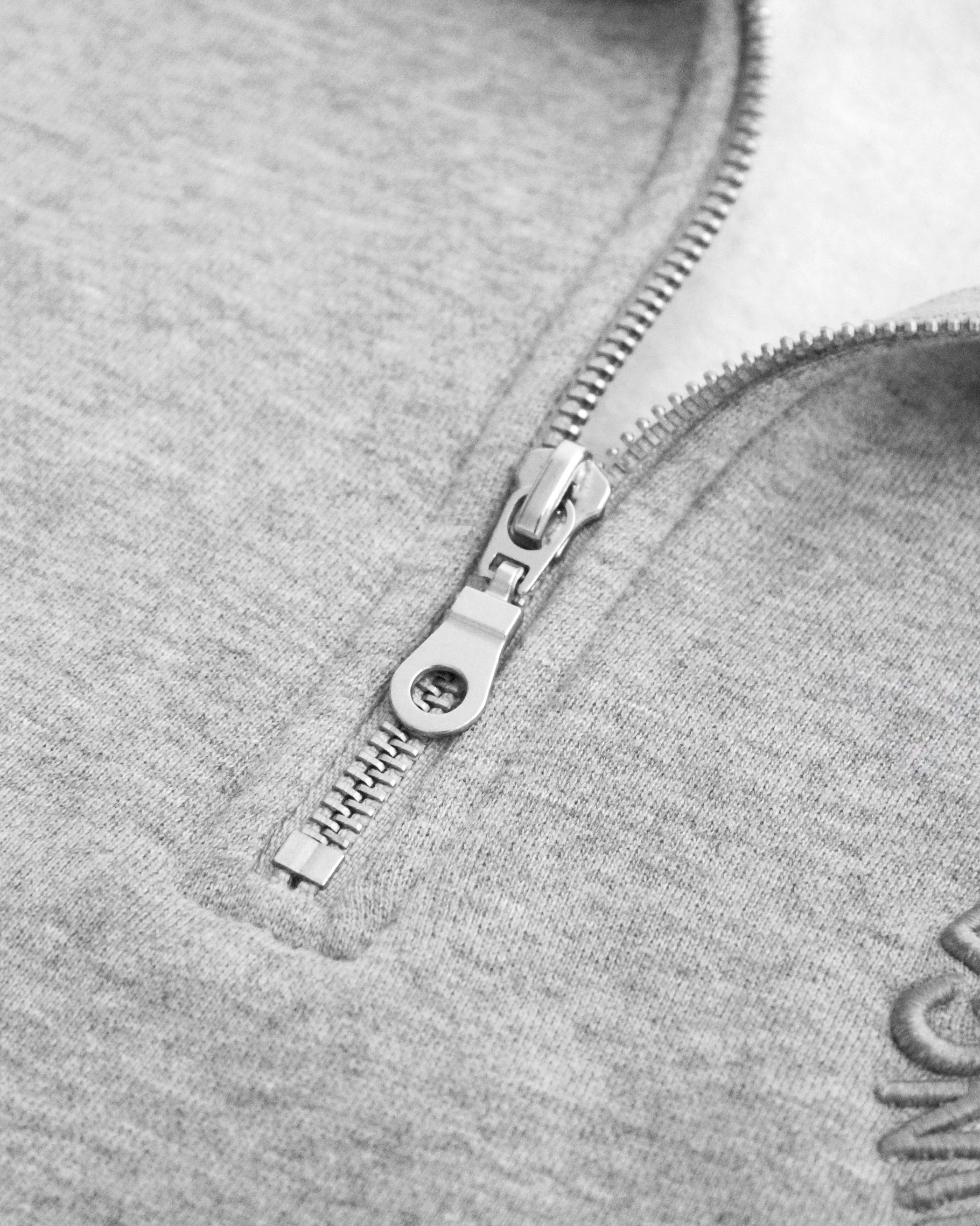 Half Zip Fleece Sweatshirt Heather Grey - Unisex - Image 5
