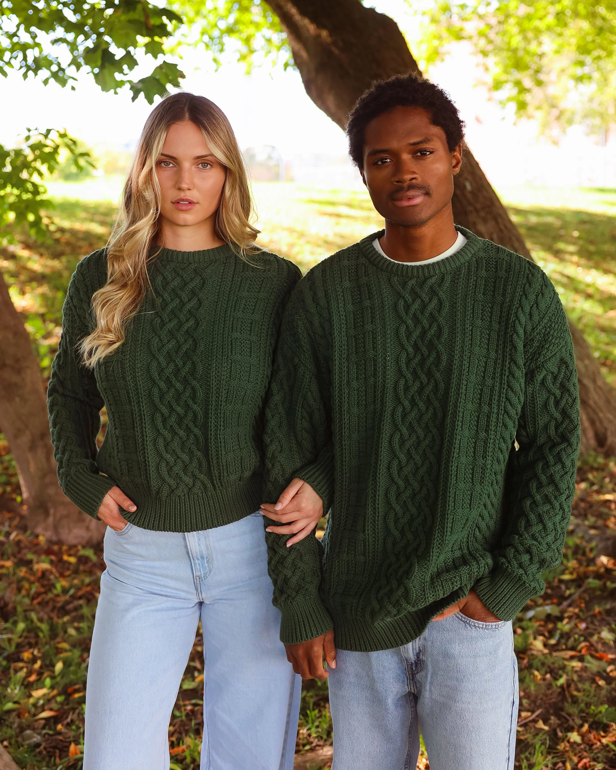 Ivy Cable Knit Sweater Forest - Unisex - Image 6