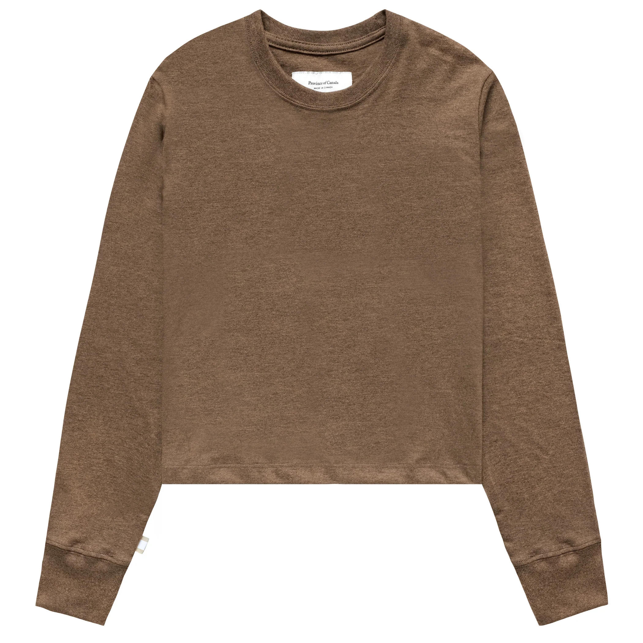 Monday Long Sleeve Crop Top Heather Brown