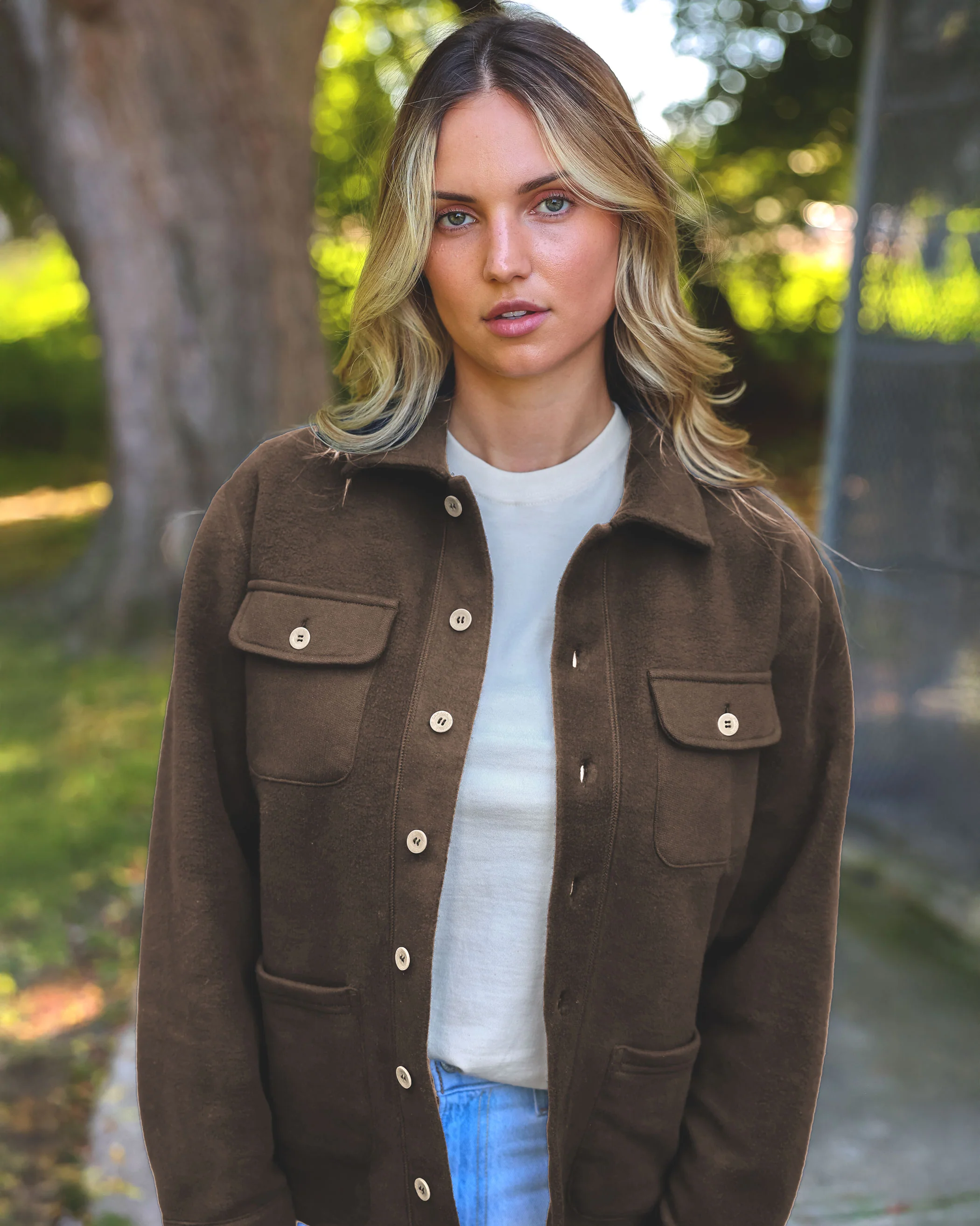 Reverse Fleece Overshirt Chestnut - Unisex - Image 3