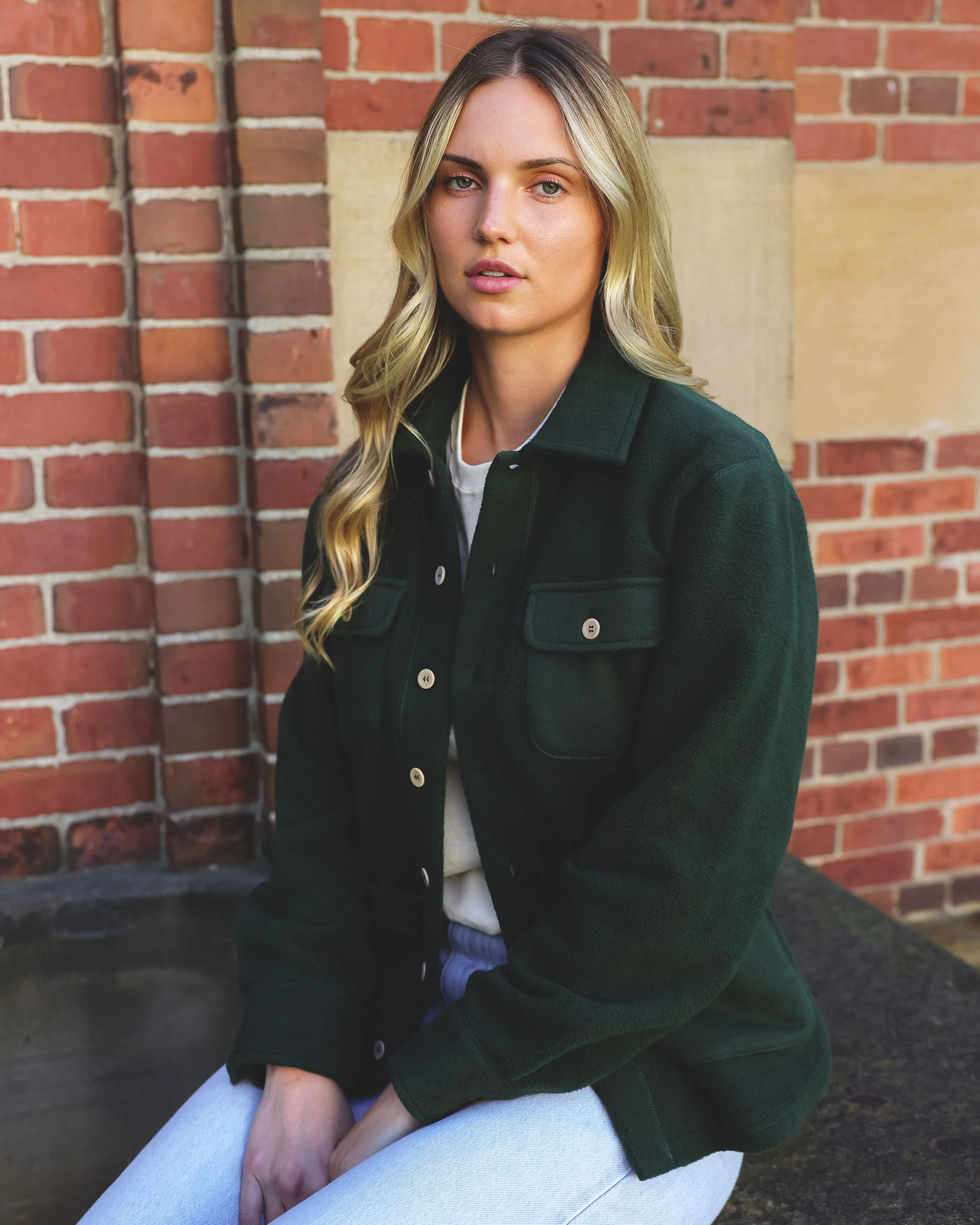 Reverse Fleece Overshirt Forest - Unisex - Image 4