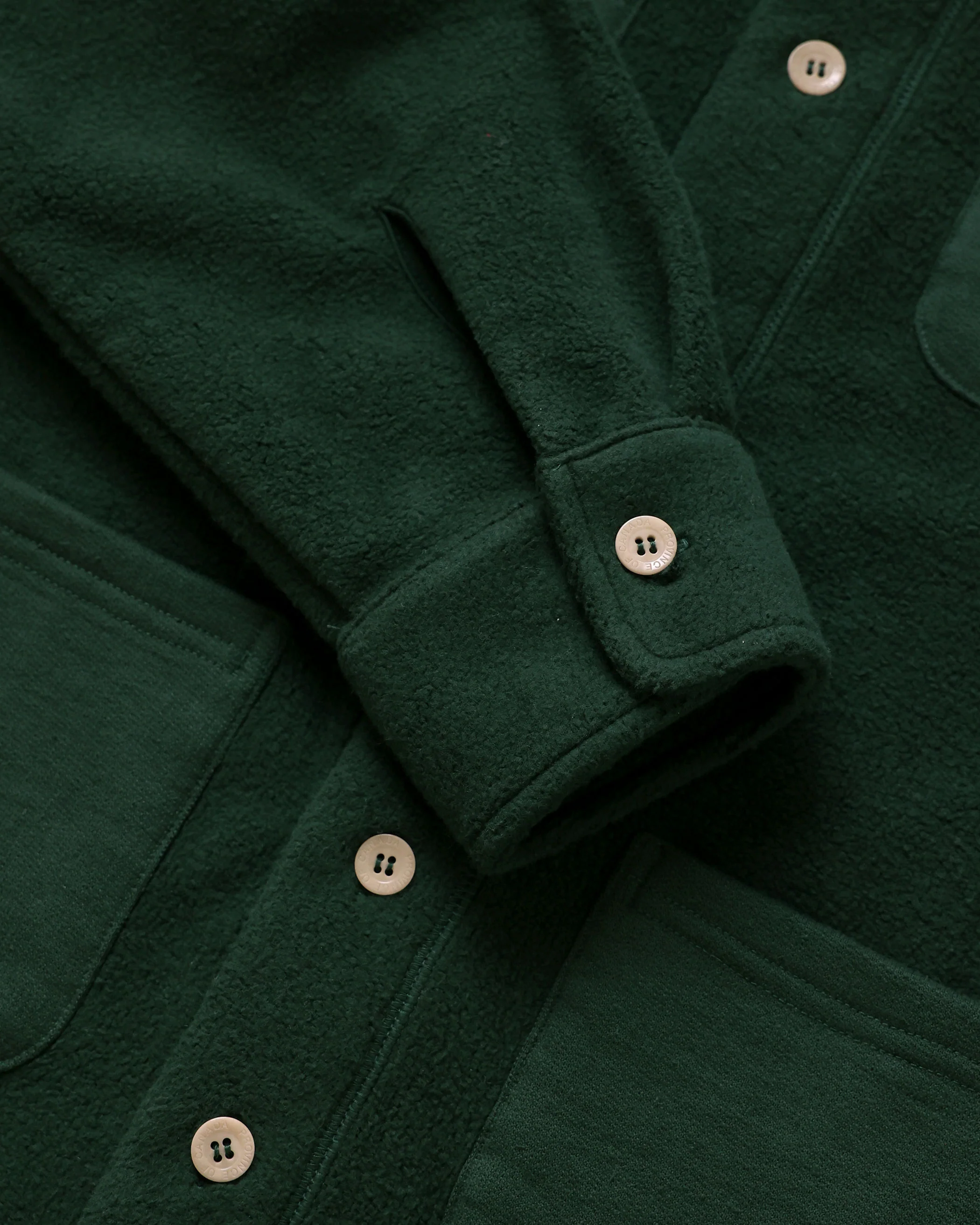 Reverse Fleece Overshirt Forest - Unisex - Image 6