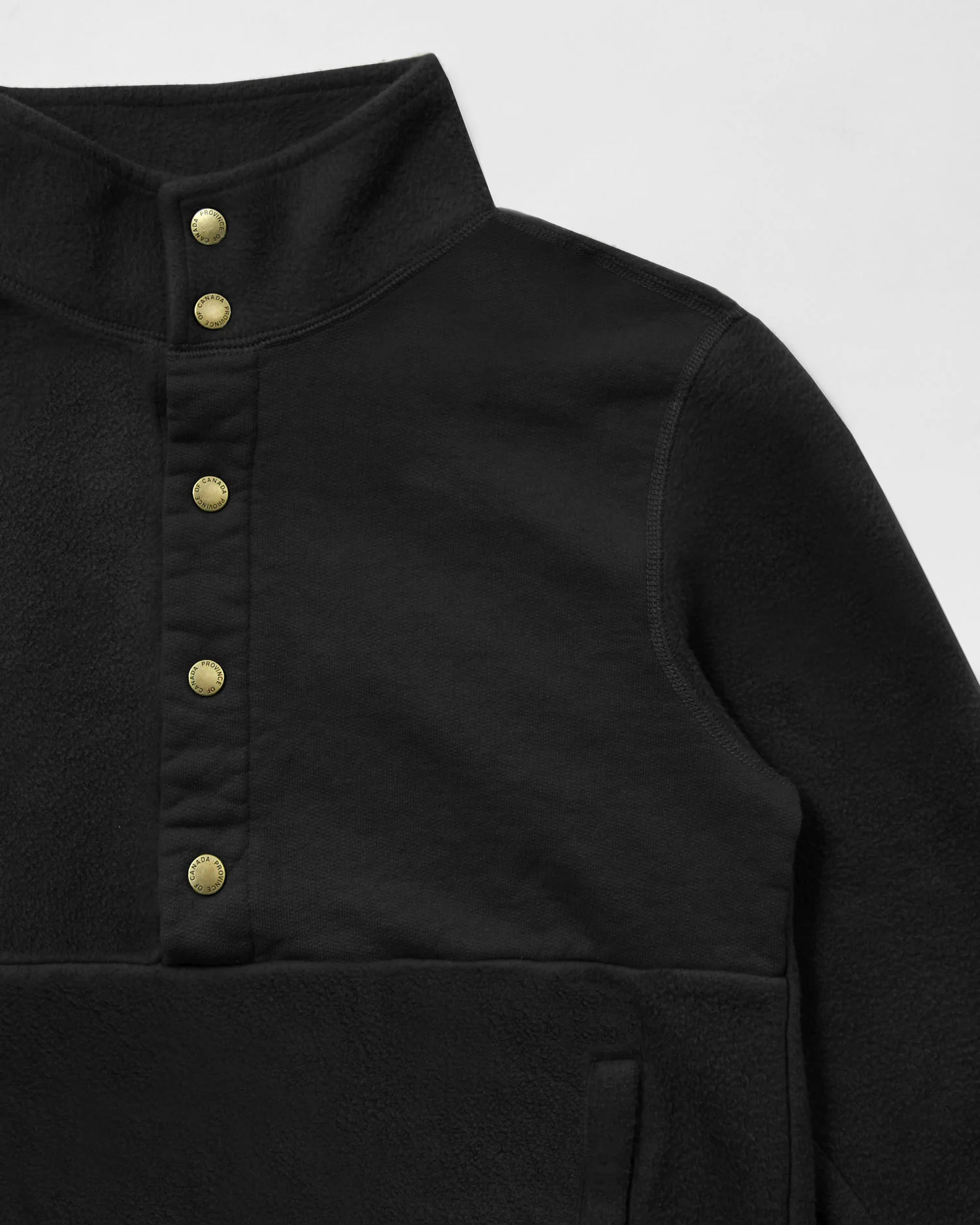 Reverse Fleece Pullover Black - Unisex - Image 4